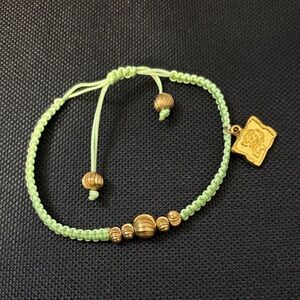 Chic Gold and Green Charm Bracelet